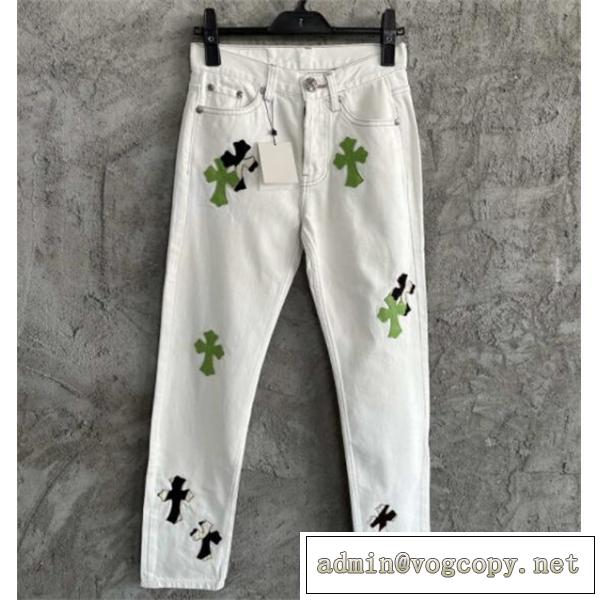 2026年春夏のトレンド クロムハーツ コピー ジーンズ レトロ 珍しい皮革 刺繡 CHROME HEARTS