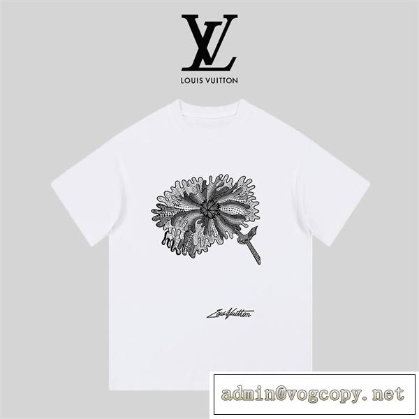 2026春夏LOUIS VUITTON スーパー コピー Tシャツ ルイヴィトン 花のプリント柄