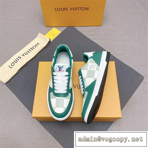 【VIP SALE!!】ルイヴィトンコピースニーカーグリーン新品2026人気　LOUlS  VUlTTONハイブランド男性靴