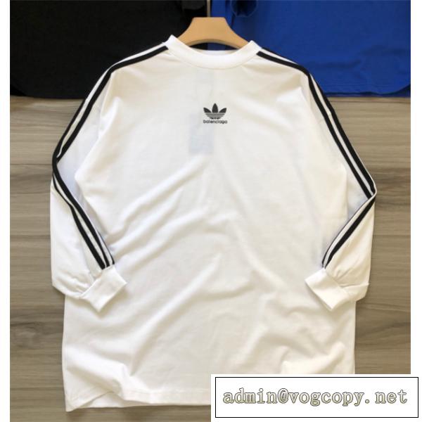 ☆2026トレンド☆Balenciaga&adidasロングｔバレンシアガコピー長袖ｔシャツ人気ストリートファッション