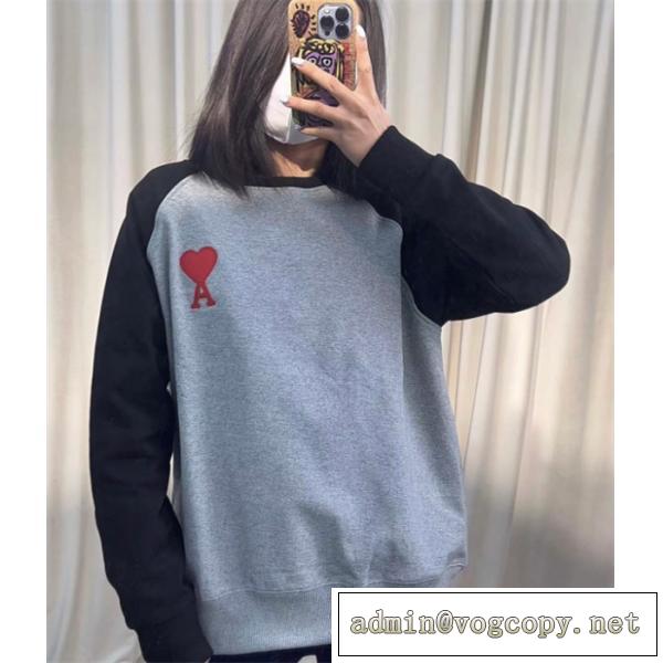 ☆2026春夏❤️AMI PARIS アミ パリスコピートレーナー人気ブランドおしゃれ長袖ｔシャツ
