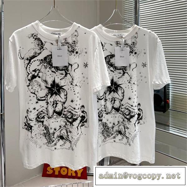 23SS春夏新作 dior スーパー コピー Ｔシャツ ジャングル動物シリーズ 花柄
