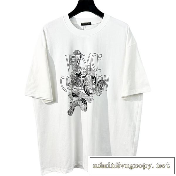 VERSACE 偽物 Tシャツ ヴェルサーチ ペン画模様 快適に着られる