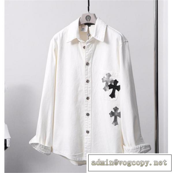 ♪23ss春夏新作♪ CHROME HEARTS 偽物 シャツジャケット クロムハーツ プリント貼り付け  