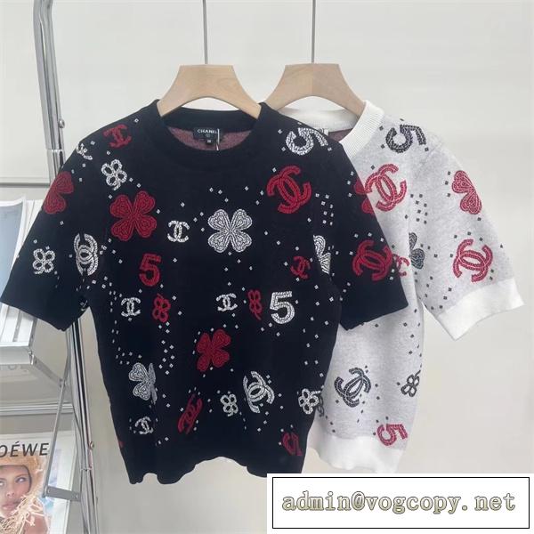☆夏の新発売☆CHANE1 スーパーコピー Tシャツ モノグラム クローバー 5番