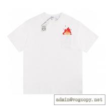 23年最新のコラボ ロエベ スーパー コピー Tシャツ ハウルの動く城＆LOEWE カルシファー ポケット付き アニメ