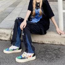 2026春夏新作 クロムハーツ 偽物 ジーンズ リップド加工 刺繡クロスロゴ CHROME HEARTS 塩顔男女にピッタリ❕