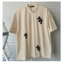 クロムハーツ 激安 Tシャツ CHROME HEARTS 立体刺繡ロゴ クロス シンプルでオシャレ 春夏の定番 肌触りが心地よい