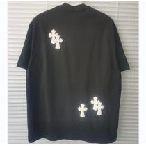 クロムハーツ 激安 Tシャツ CHROME HEARTS 立体刺繡ロゴ クロス シンプルでオシャレ 春夏の定番 肌触りが心地よい