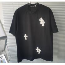 クロムハーツ 激安 Tシャツ CHROME HEARTS 立体刺繡ロゴ クロス シンプルでオシャレ 春夏の定番 肌触りが心地よい