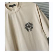 クロムハーツ コピー Tシャツ CHROME HEARTS 刺繡定番ロゴ シンプルデザイン リラックス感 綿本来の風合いのよさ