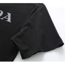 2026春夏アイテム PRADA コピー Tシャツ プリント柄 メタリックカラーロゴ 男女兼用 お目立ち度抜群