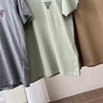 2026春先の新作 PRADA コピー Tシャツ プラダ  刺繡ロゴ 半袖 無地デザイン 3色