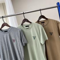 2026春先の新作 PRADA コピー Tシャツ プラダ  刺繡ロゴ 半袖 無地デザイン 3色
