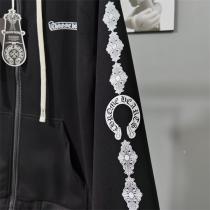 2026年最新作 CHROME HEARTS コピー フルジップパーカー CHROME HEARTS  クロスロゴプリント