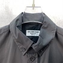 バレンシアガ スーパー コピー シャツ BALENCIAGA 襟立てシャツ 刺繡 BLNCGロゴ 無地デザイン