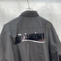 BALENCIAGA コピー 襟立てシャツ バレンシアガ 刺繡 修正ロゴ 無地デザイン 