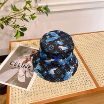 ☆2026年最新作☆ LOUIS VUITTON 偽物 ヴィトン バケットハット「青＆白＆黒」monogramプリント