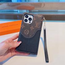2026春夏新作 LOUIS VUITTON コピー スマホケース 立つ 手帳型 Lv&Nigo コラボ デニム ヴィトン
