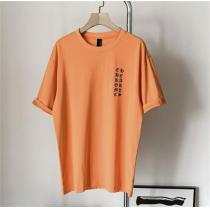 クロムハーツ コピー 通販 Tシャツ オレンジ サンスクリット プリント柄 オーバーサイズ CHROME HEARTS