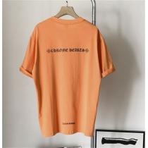 クロムハーツ コピー 通販 Tシャツ オレンジ サンスクリット プリント柄 オーバーサイズ CHROME HEARTS