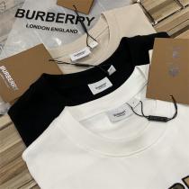 バーバリー コピー Tシャツ BURBERRY オーバーサイズ チェック柄ロゴ