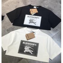 23年トレンド BURBERRY コピー Tシャツ バーバリー 馬と騎手 正方形ロゴ 100%コットン