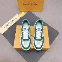 【VIP SALE!!】ルイヴィトンコピースニーカーグリーン新品2026人気　LOUlS  VUlTTONハイブランド男性靴