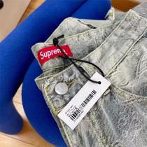 新作登場☆Supremeコピー ジーンズ シュプリーム モノグラム プリント レトロ 水洗いデニム
