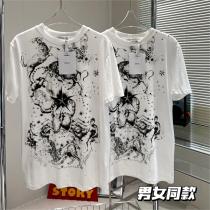 23SS春夏新作 dior スーパー コピー Ｔシャツ ジャングル動物シリーズ 花柄