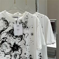 23SS春夏新作 dior スーパー コピー Ｔシャツ ジャングル動物シリーズ 花柄