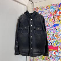 23年新作登場 AMI PARIS 偽物 フード付きデニムジャケット アミ パリス アウター 