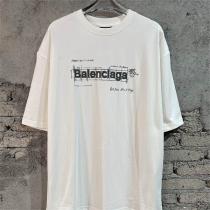 バレンシアガ コピー Ｔシャツ BALENCIAGA 手書き原稿ロゴ 長繊維コットン