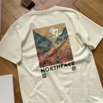 ☆23ss☆ THE NORTH FACE コピー 日本限定イラストプリントTシャツ ザノースフェイス 純綿生地