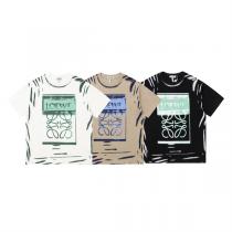23ss LOEWE スーパー コピー tシャツ 落書きロゴ 純綿生地 ロエベ