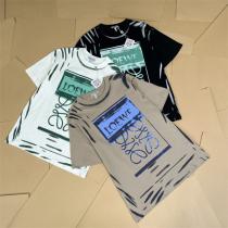 23ss LOEWE スーパー コピー tシャツ 落書きロゴ 純綿生地 ロエベ