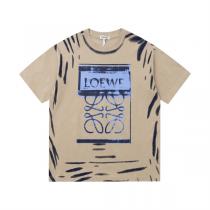 23ss LOEWE スーパー コピー tシャツ 落書きロゴ 純綿生地 ロエベ