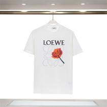 ロエベ コピー Tシャツ 定番ロゴ 花柄プリント100%綿 LOEWE