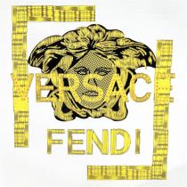 2026年限定新作☆ ヴェルサーチ コピー Tシャツ FENDIxVERSACE コラボ ゴールド