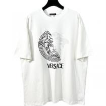 23ss VERSACE コピー Tシャツ ヴェルサーチ 透明メデューサロゴ