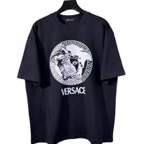 23ss VERSACE コピー Tシャツ ヴェルサーチ 透明メデューサロゴ