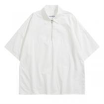 JIL SANDER コピー 半袖シャツ ジッパー付く 綿麻生地 ジルサンダー