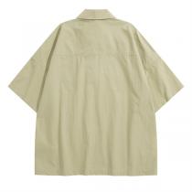 JIL SANDER コピー 半袖シャツ ジッパー付く 綿麻生地 ジルサンダー