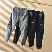 23ss春夏トレンド 純綿PRADA コピー カジュアルパンツ プラダ  ロゴプリント貼り付け 