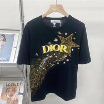 23ss ディオール 偽物 Tシャツ 流星 星シリーズ 半袖 プリント柄  