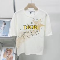 23ss ディオール 偽物 Tシャツ 流星 星シリーズ 半袖 プリント柄  