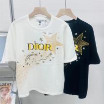 23ss ディオール 偽物 Tシャツ 流星 星シリーズ 半袖 プリント柄  