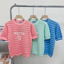 プラダ コピー 半袖セーター 刺繡 PRADA レディース MILANO