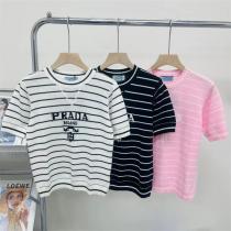 プラダ コピー 半袖セーター 刺繡 PRADA レディース MILANO