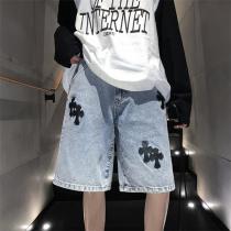 CHROME HEARTS コピー ハーフジーンズ クロムハーツ クロスプリント貼り付け